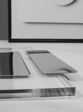 简金约几现代纳透明亚克力属几何托盘样WRW板茶桌面收摆件装饰轻