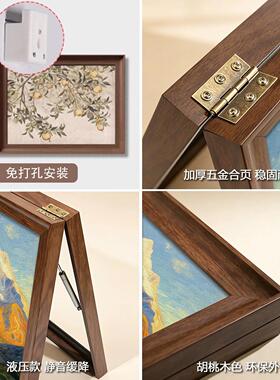 中古风电表箱遮挡装饰画竖款治愈系复古风景油画网络开关盒子挂画
