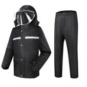 防暴雨成人劳保外卖骑手摩托车反光执勤分体雨衣雨裤 套装