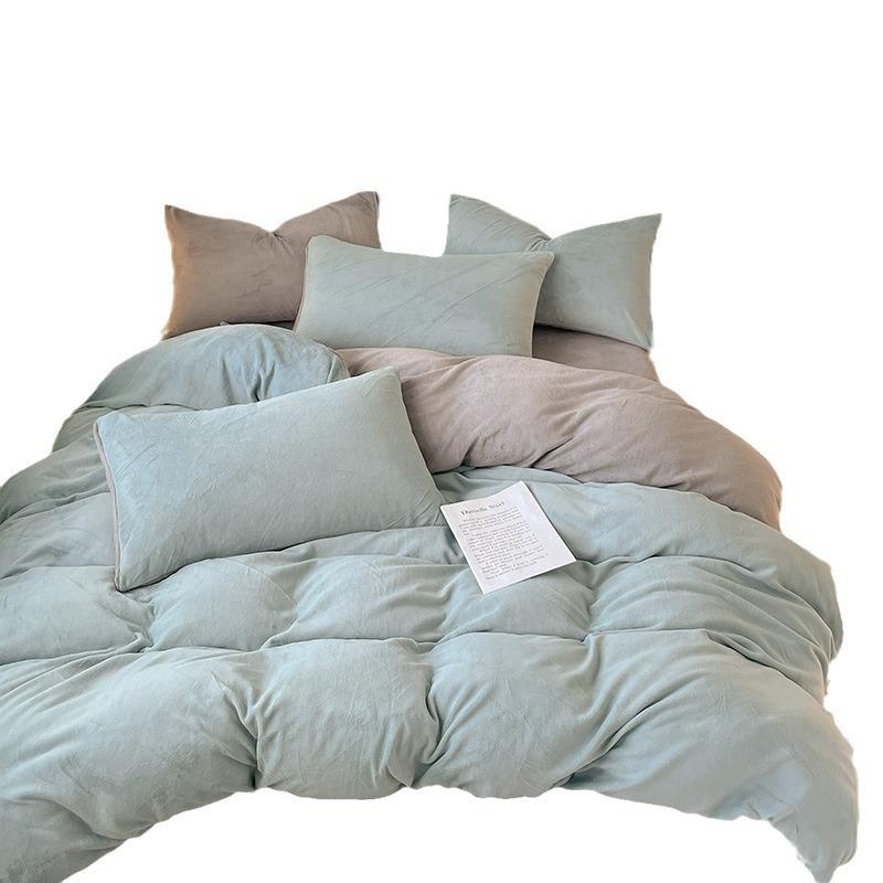 冬季MR5440双面牛奶珊瑚绒x被单件150套x20020单人法兰绒3被罩加