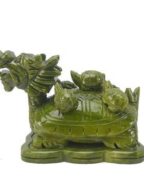 青玉龙龟摆件家居摆放事业办公室办公桌玉石工艺品礼品