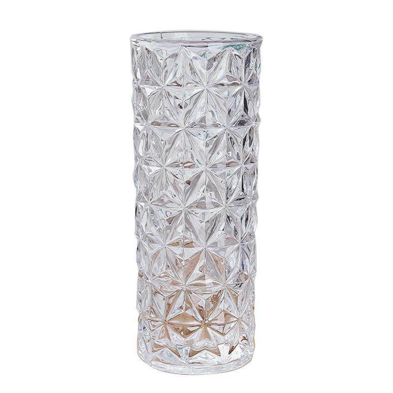 简约冰纹玻璃花瓶透明加厚创意大号客厅插百合富贵竹鲜花餐桌摆件,家居饰品,花瓶,淘宝优惠券,粉丝福利购,淘宝优惠卷