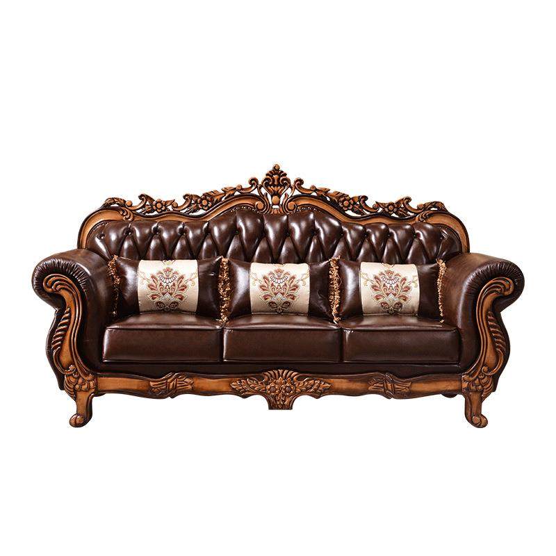 欧式真皮沙发组合客厅实木雕花头层牛皮美式沙发全屋家具工厂,住宅家具,皮布沙发,淘宝优惠券,粉丝福利购,淘宝优惠卷