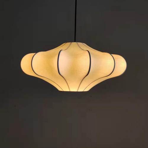 简约北欧现代LOFT客厅楼梯餐厅吧台设计感创意蚕丝布艺灯饰