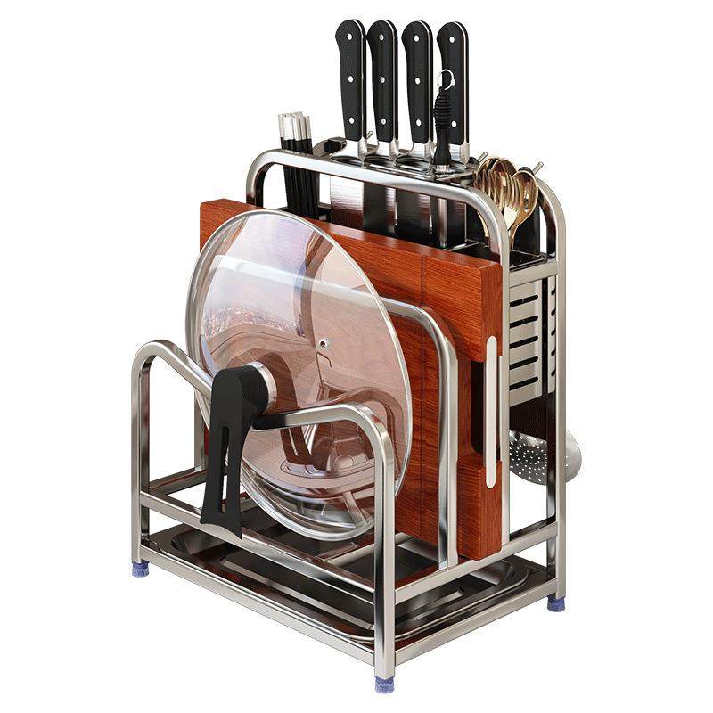 304不锈钢刀架置物架厨房砧板菜板锅盖一体收纳架台面刀具放置架,厨房/烹饪用具,抹布架/厨房清洁收纳架,淘宝优惠券,粉丝福利购,淘宝优惠卷