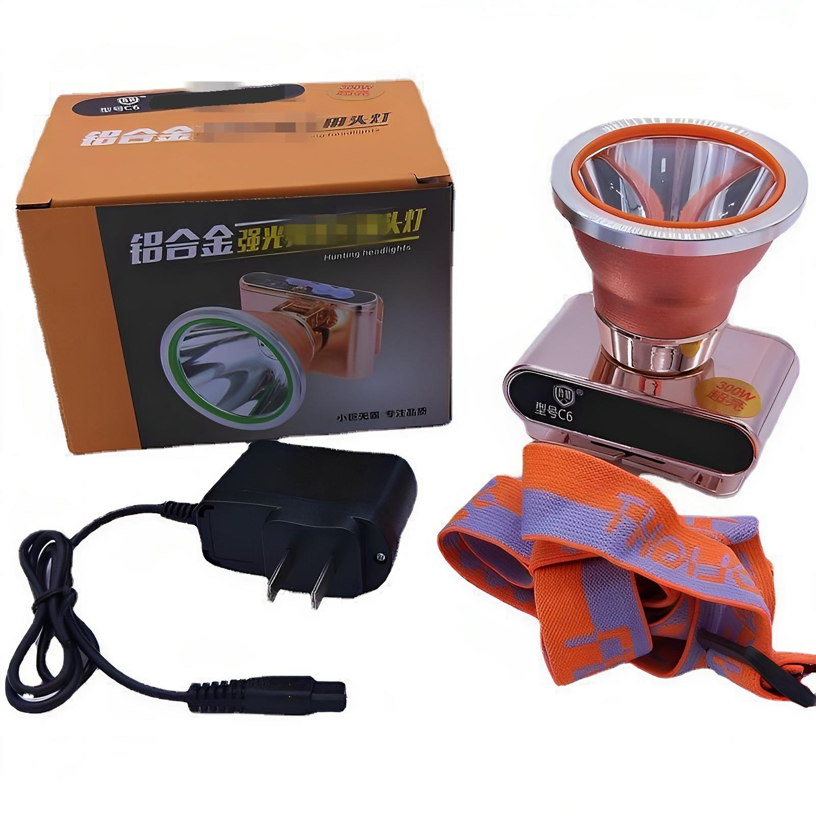 大功率ld锂电头灯C6户外强式光防水夜鱼灯充电钓头戴割e胶工作矿