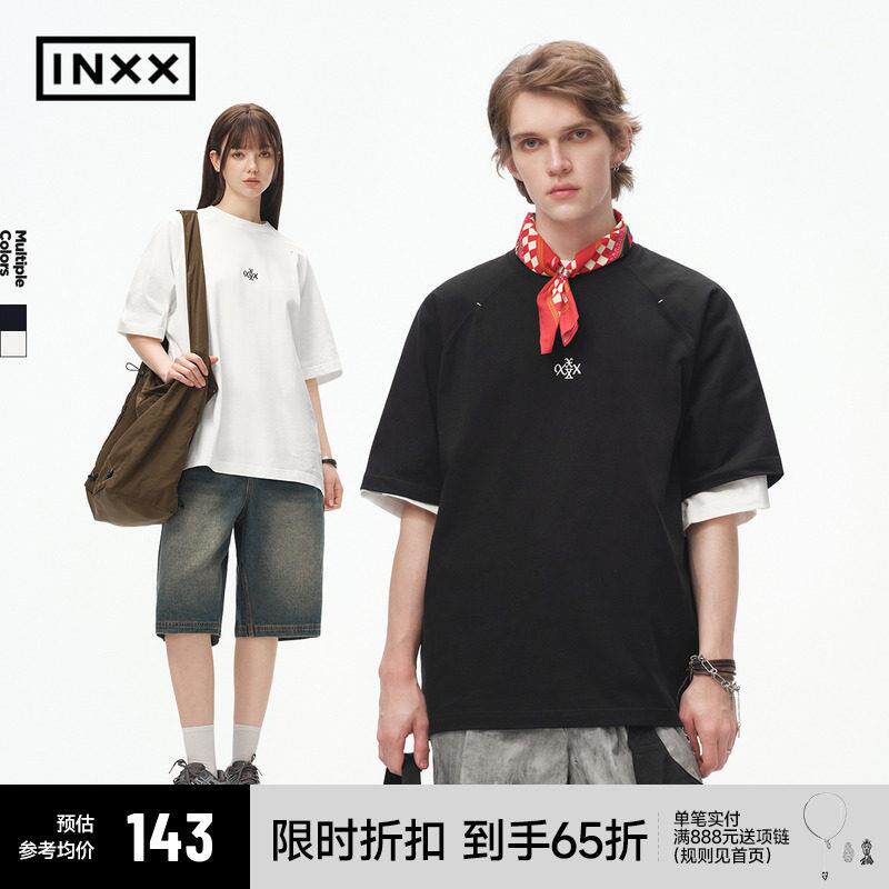 【INXX】简约纯色基础短袖男女同款夏季潮宽松休闲 圆领T恤情侣装