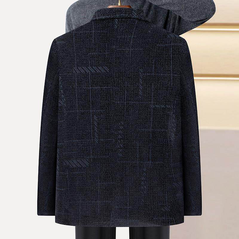 加绒加厚西服男士冬季毛呢子外暖套休闲中老保秋年爸爸雪尼MS23XF