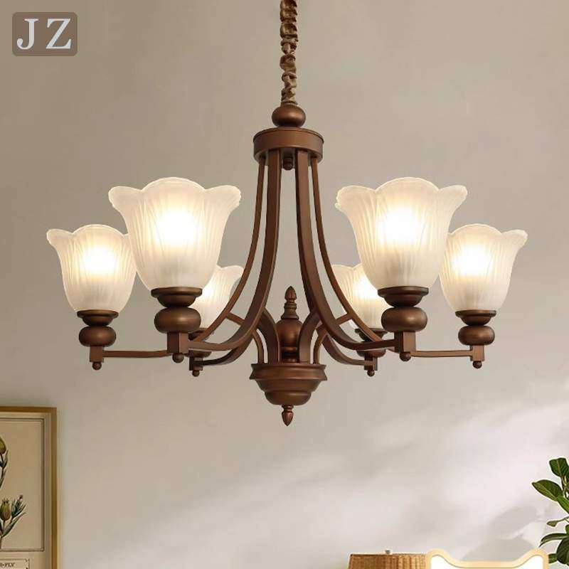 美式复古客厅吊灯餐厅卧室灯中古风简约复古乡村玻璃主卧灯具护眼,3C数码配件,USB灯,淘宝优惠券,粉丝福利购,淘宝优惠卷