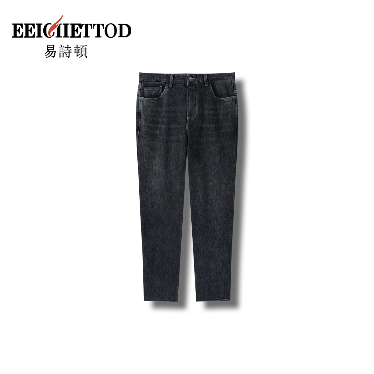 【YUAN】易诗顿男装商务休闲 加绒加厚砂洗牛仔裤B026-KN1304