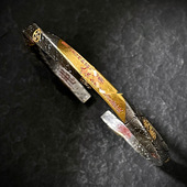 道系·山鬼花钱手镯男太极八卦手工国潮莫比乌斯环镀银镯子