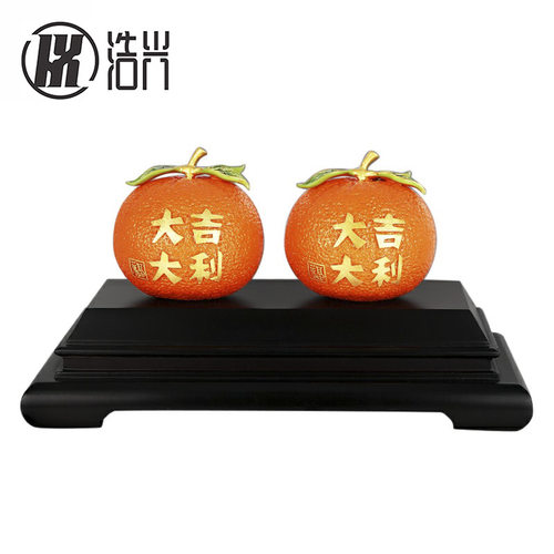 大橘大利树脂供佛摆件 柑桔桌面摆件大吉大利潮汕文化创意工艺品