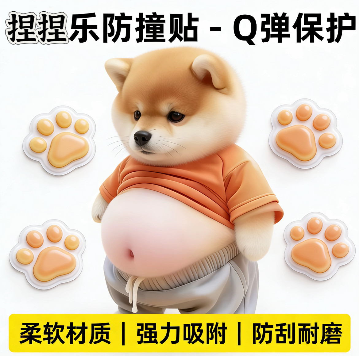 胖柴狗卡通小胖狗冰箱贴捏捏玩具3d立体硅胶贴软胶防撞贴防撞墙,婴童用品,防撞贴,淘宝优惠券,粉丝福利购,淘宝优惠卷