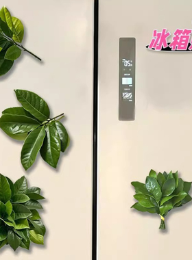 仿真柚子叶冰箱贴墙贴家居