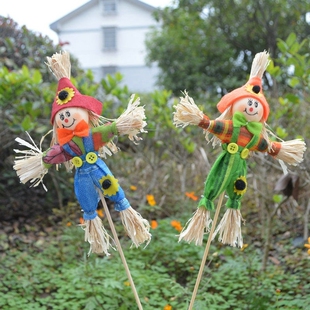 手工稻草人假人赶鸟吓鸟防鸟驱鸟工艺品制作庭院田园鬼屋