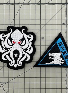 暗区突围士气章 黑金国际臂章 白狼连队魔术贴章 战术徽章头盔贴