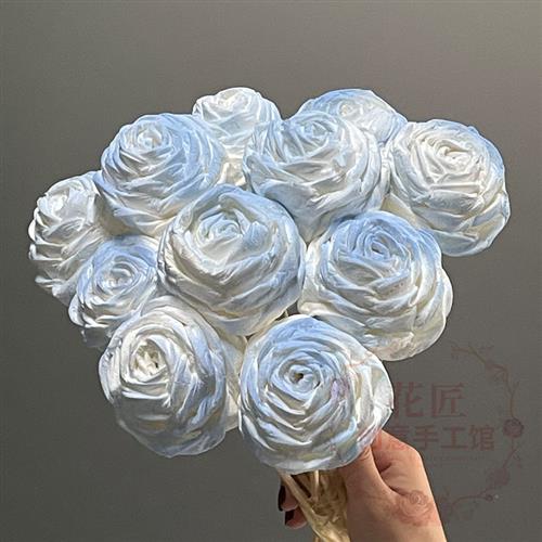 玫瑰花纸花仿真花礼物纸巾花手工制作diy手捧玫瑰花相框干花挂件