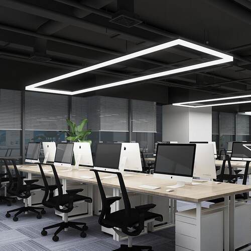 LED长条灯简约现代性办公工室会灯议室创作意..个照明超市商场吊