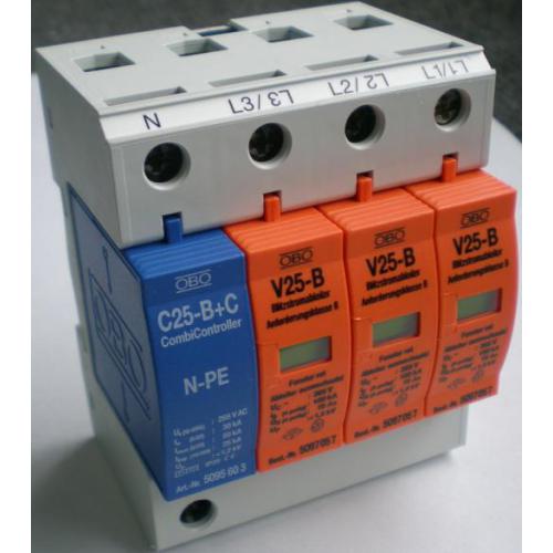 德国原装进口OBO防雷器V25-B/3+NPE 380伏一级电源防雷器