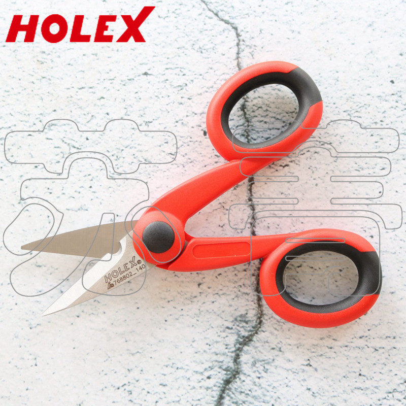 德国霍夫曼HOLEX 电工剪 带双组份手柄家剪刀 140mm