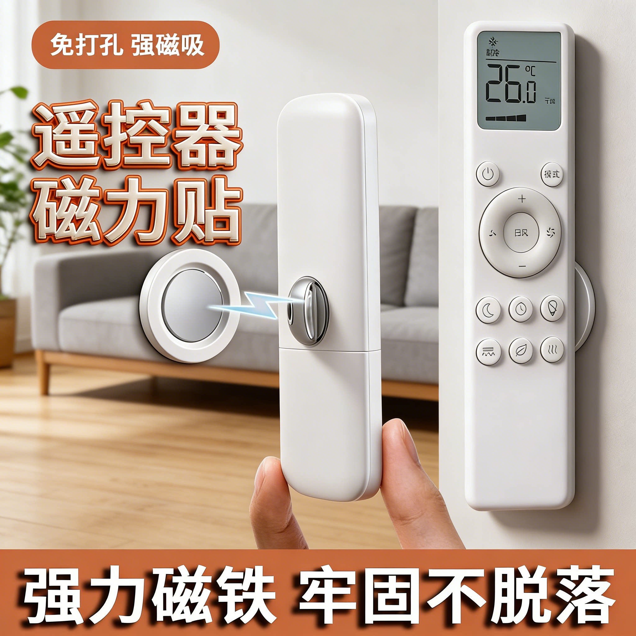 免打孔强力磁吸插线板固定器