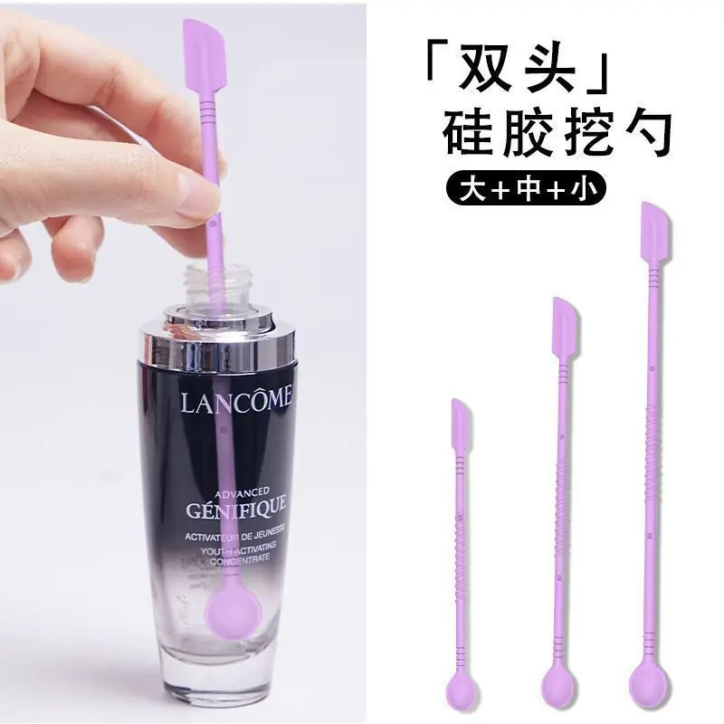 化妆品硅胶双头挖勺刮刀光瓶神器