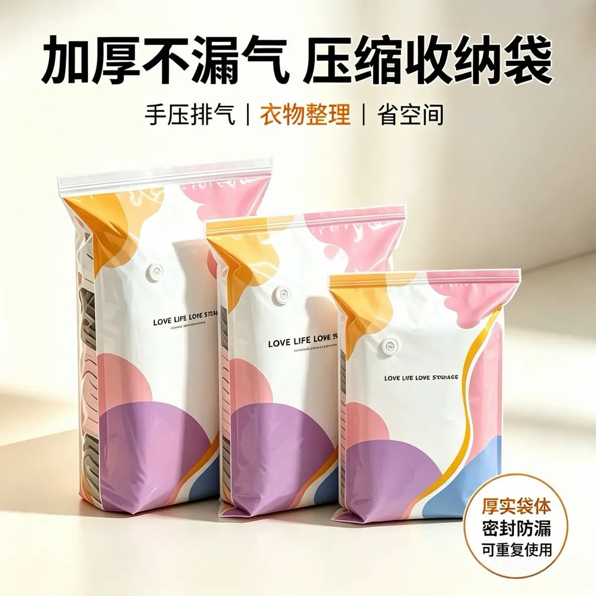 免抽气立体真空棉被压缩袋防潮