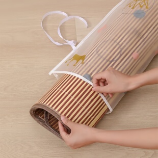 凉席收纳袋防潮防水直筒竹席套席子草席防尘袋子家用pe束口袋收纳