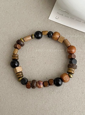 新中式木质晚秋之意手串小众简约中性风设计手链情侣古风禅意手饰