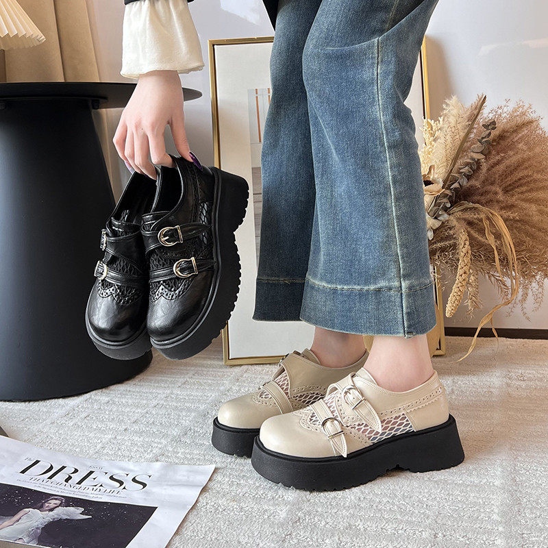 英伦风厚底乐福鞋女2026春季新款增高百搭单鞋圆头通勤黑色小皮鞋,女鞋,深口单鞋,淘宝优惠券,粉丝福利购,淘宝优惠卷