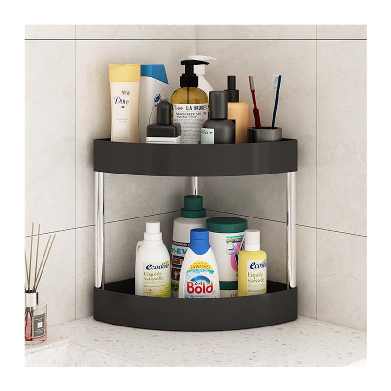 浴室角架化妆室落地置物架带轮可移动墙角厕所洗澡用品收纳三角架