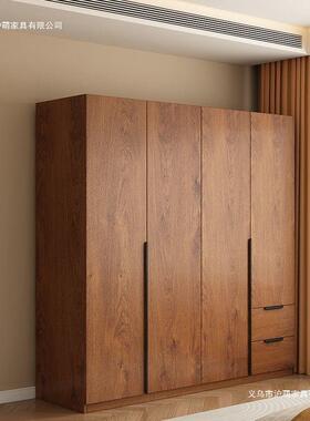 衣柜家用卧室小户型出租房用仿古风经济型组合分段式儿童简易衣橱