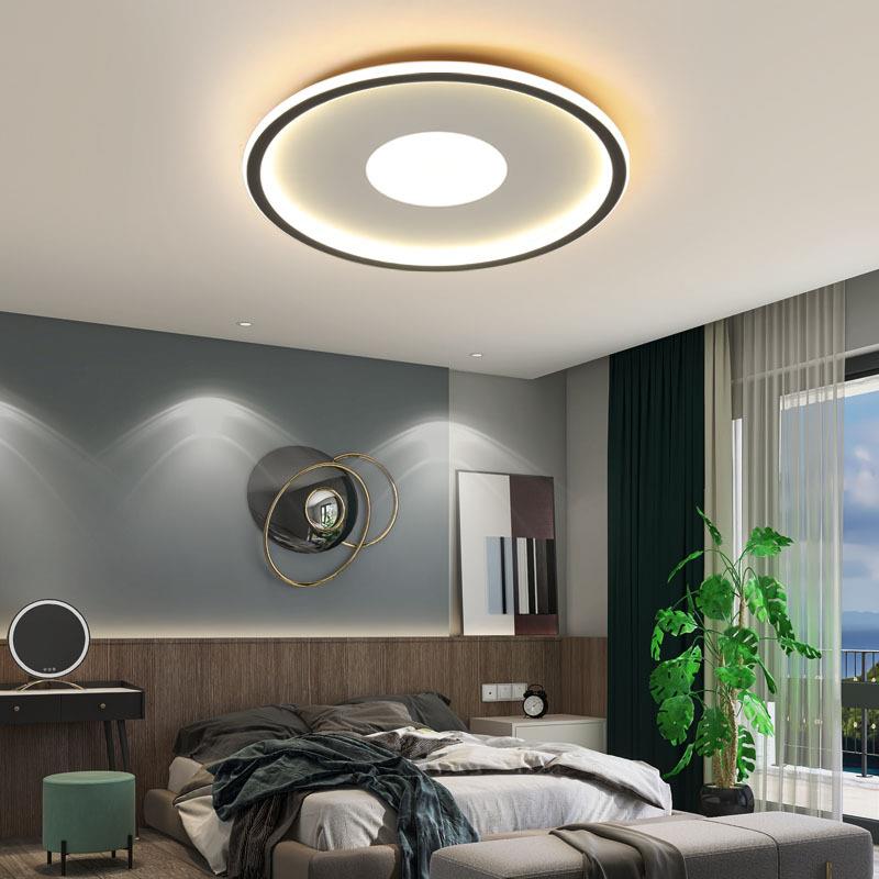 北欧家用卧室吸顶灯简约圆形超薄现代书房客厅温馨浪漫led房间灯