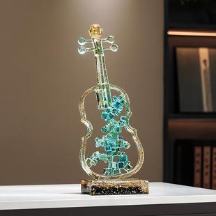 轻奢小提琴艺术摆件客厅入户玄关电视柜酒柜高级感装饰工艺品