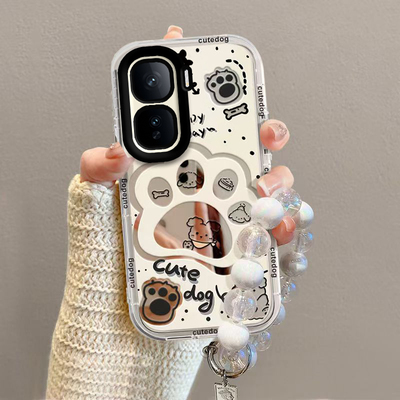 适用iQOONeo10Pro+手机壳vivoiQOONeo保护套爱酷新款化妆镜面iQ00iQNeo全包防摔vivo十iQOO加Neo男女小狗爪印