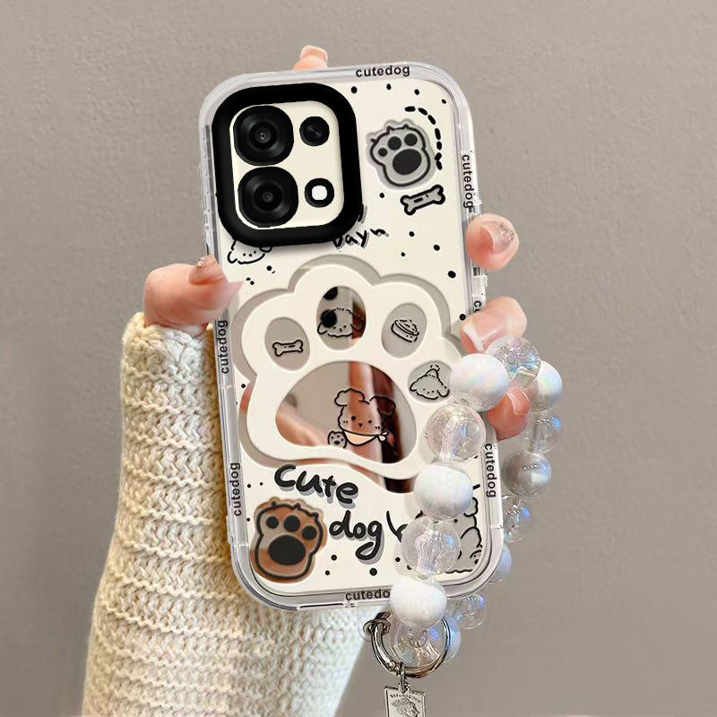 适用OPPOA6手机壳PLS120保护套OPPO新款A6镜子镜面全包防摔5G高级感OPPOPLS外壳OPA0PP0OPPA65G男女小狗爪印