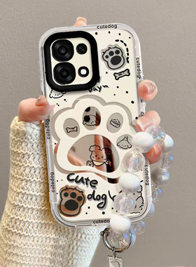 适用OPPOA6手机壳PLS120保护套OPPO新款A6镜子镜面全包防摔5G高级感OPPOPLS外壳OPA0PP0OPPA65G男女小狗爪印