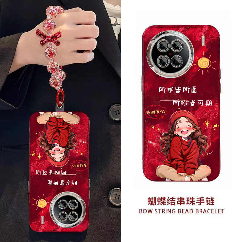 新年所求皆所愿VIVOX90手机壳新款V2241A保护套男女高级感春节红色专用外壳镜头全包防摔过年喜庆中国风轻奢