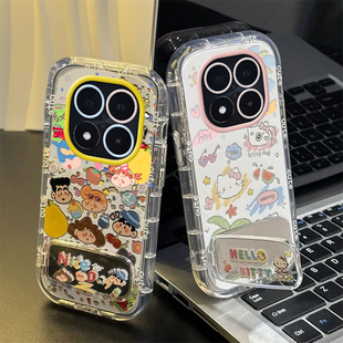 适用红米Note14Pro+手机壳RedmiNote14Por十保护套Redmi新款RED可爱加N0te化妆镜面全包防摔Pr0男女小新kt猫