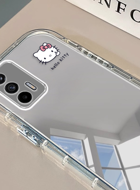 适用于真我q3s/q3pro手机壳新款realmeq5狂欢版卡通kt猫q5i/q2全包防摔OPPO真我v25v23v20v15v13v11s女镜面v5