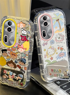 OPPOReno11手机壳OPPO新款Reno11Pro5G套OPPORone115G镜面OPPOReon全包防摔OPPORneo男女OPP0PP0PPO小新kt猫