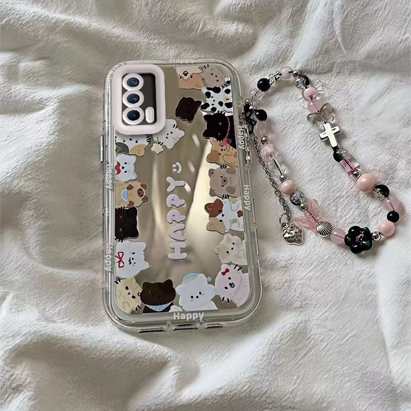 适用真我V15手机壳realmeV155G保护套Realme新款REAIMEV软OPPO镜面OPPOV全包5G防摔OPPORealmeV男女小猫小狗