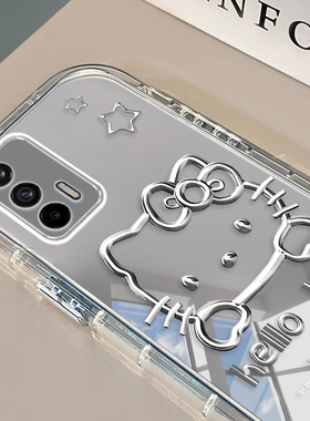 适用于真我q3s/q3pro手机壳新款realmeq5狂欢版一只kt猫q5i/q2全包防摔OPPO真我v25v23v20v15v13v11s女镜面v5