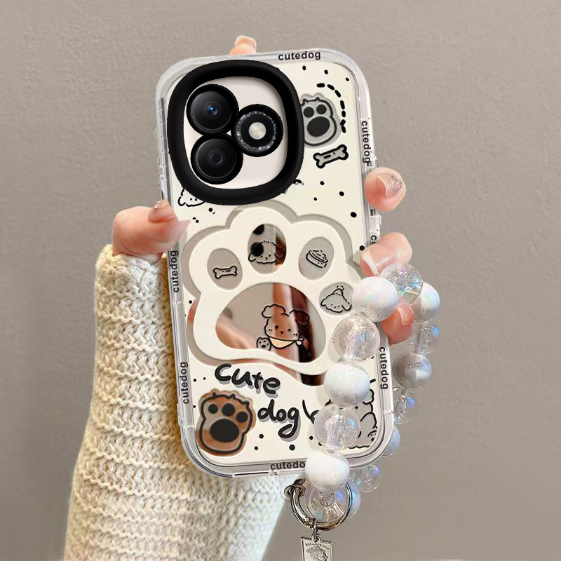 适用荣耀X60GT手机壳华为X6OGT保护套HONOR新款XGT创意镜面GTX全包防摔专用外壳高级感X60GtTG男女小狗爪印