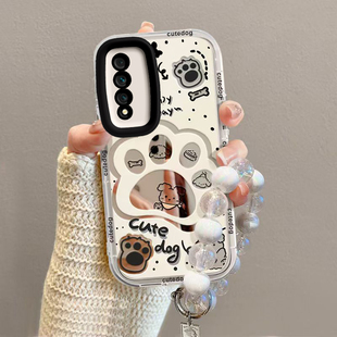 网红镜面狗爪印 N8pro卡通可爱tdtechM40华为智选全包防摔s7por5g女款 适用于NzoneS7Pro手机壳鼎桥M40 P50新款