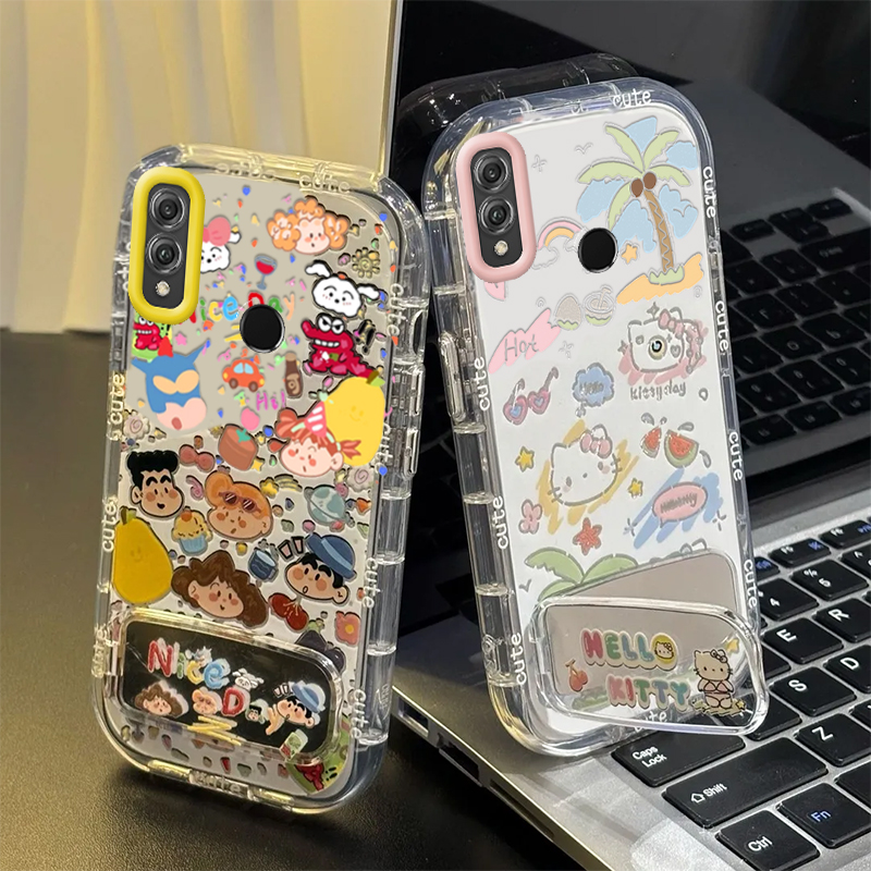 适用荣耀8X手机壳华为HONOR8X保护套H0N0R8X新款可爱化妆镜全包防摔HONORX网红八叉高级感爆款X8男女小新kt猫