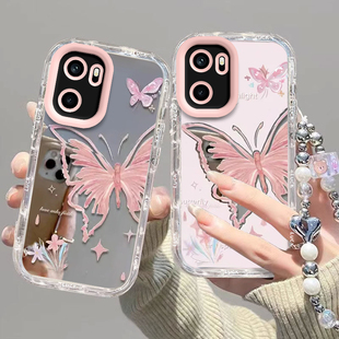 适用一加Ace6手机壳1加Aec6保护套OPPO新款 AC6六OPPOAce男女粉色蝴蝶 镜子镜面镜头全包防摔专用外壳高级感1