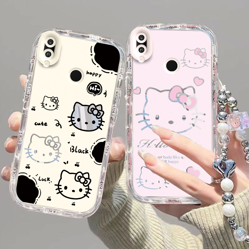 适用荣耀8X手机壳华为HONOR8X保护套H0N0R8X新款可爱化妆镜全包防摔HONORX网红八叉高级感爆款X8男女黑白kt猫