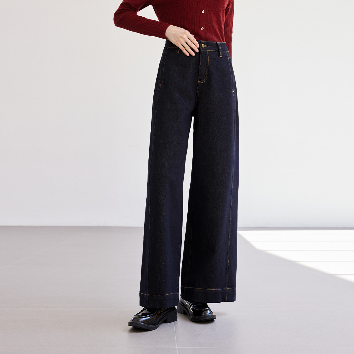 纳纹25秋季显瘦显腿长微喇牛仔裤长裤垂感宽松百搭牛仔裤女,女装/女士精品,牛仔裤,淘宝优惠券,粉丝福利购,淘宝优惠卷