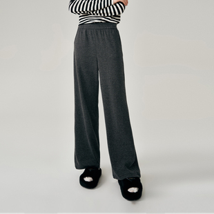 糯米山本裤25秋冬新垂感高腰直筒裤显腿长针织阔腿休闲裤女